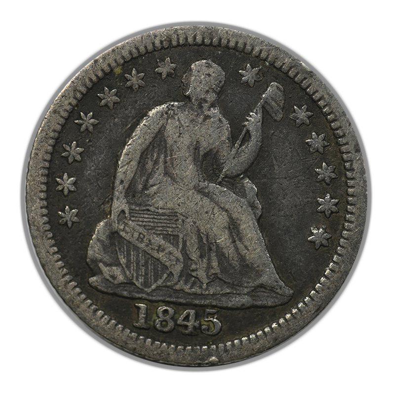 1845 Liberty Seated Half Dime H10C Raw F+ Fine – Americana Rare Coin