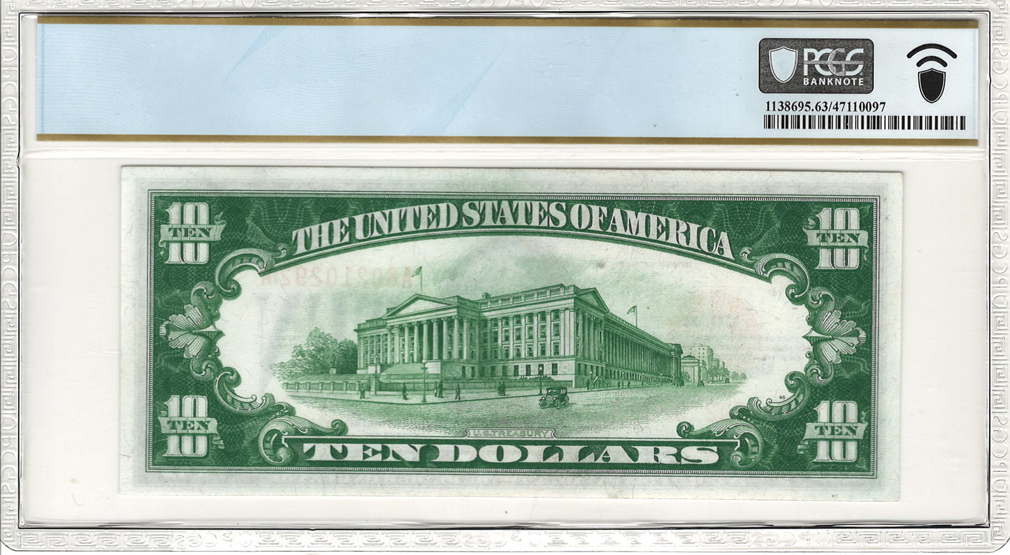 $10 1928 Gold Certificate PCGS Choice UNC 63 Fr. 2400 Back