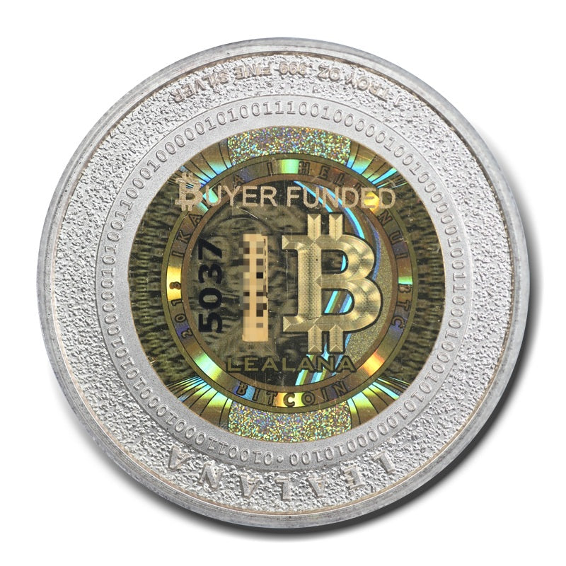 2013 Lealana Bitcoin 0.5 BTC ICG MS68PL Proof Like Unfunded Reverse