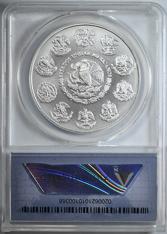 2012-Mo Mexico Silver Libertad 1 Onza ANACS MS70