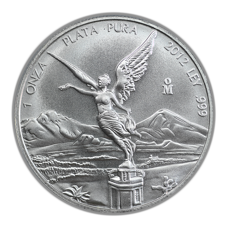 2012-Mo Mexico Silver Libertad 1 Onza ANACS MS70