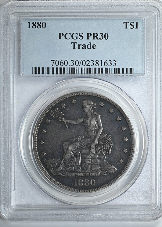 1880 Proof Trade Dollar T$1 PCGS PR30 Obverse Slab