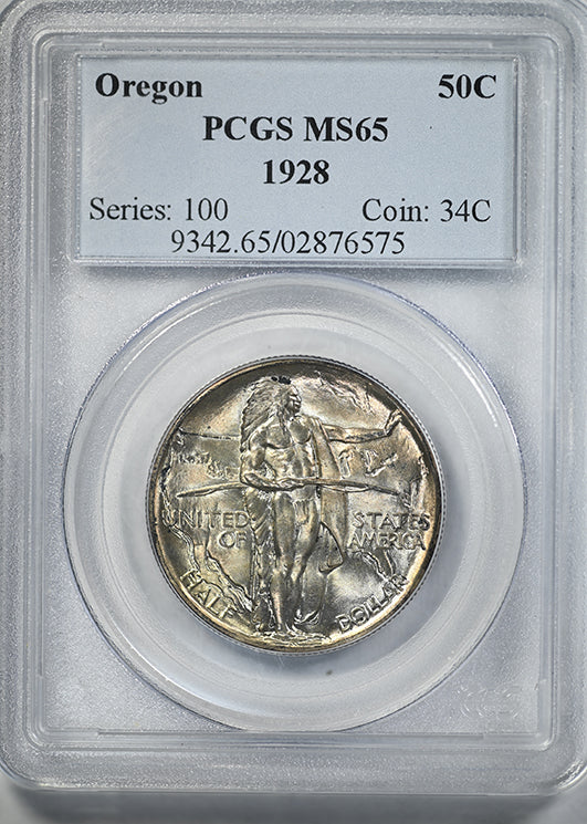 1928 Oregon Trail Classic Commemorative Half Dollar 50C PCGS MS65