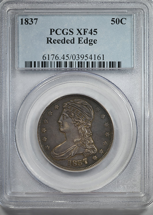 1837 Capped Bust Half Dollar 50C PCGS XF45 - Reeded Edge