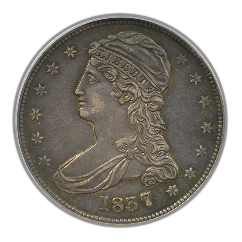 1837 Capped Bust Half Dollar 50C PCGS XF45 - Reeded Edge