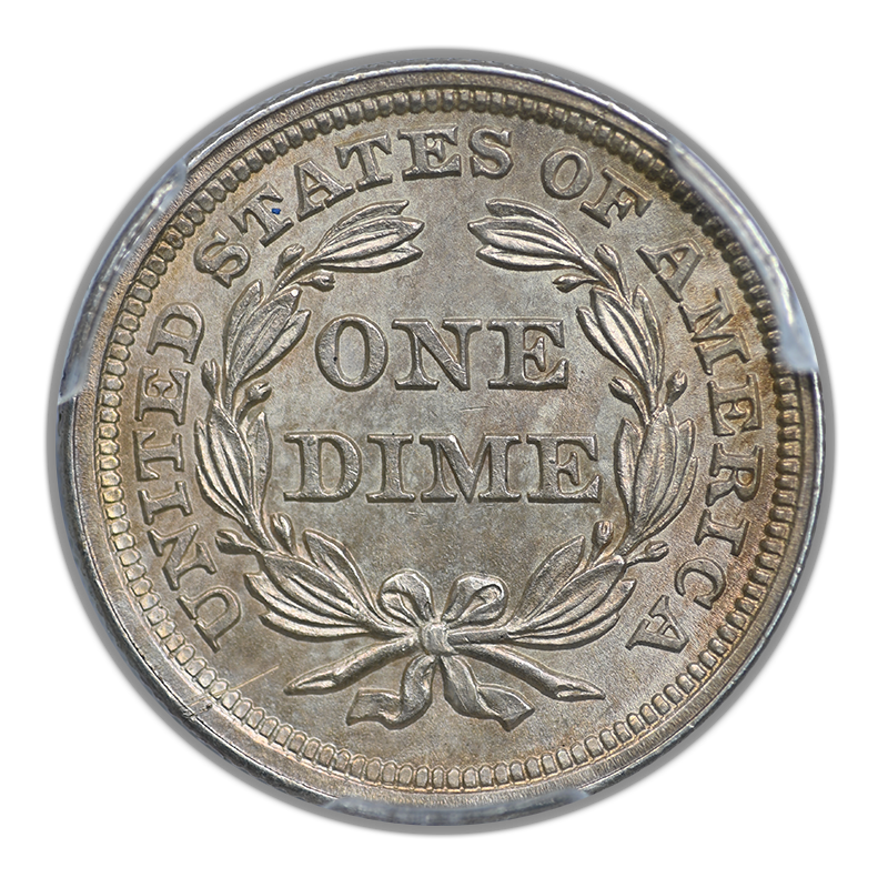 1853 Liberty Seated Dime 10C PCGS MS63 - No Arrows, F-101a