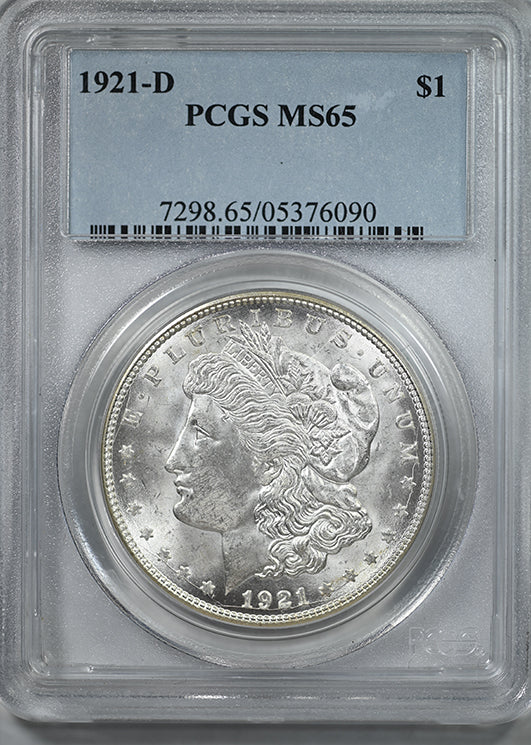 1921-D Morgan Dollar $1 PCGS MS65