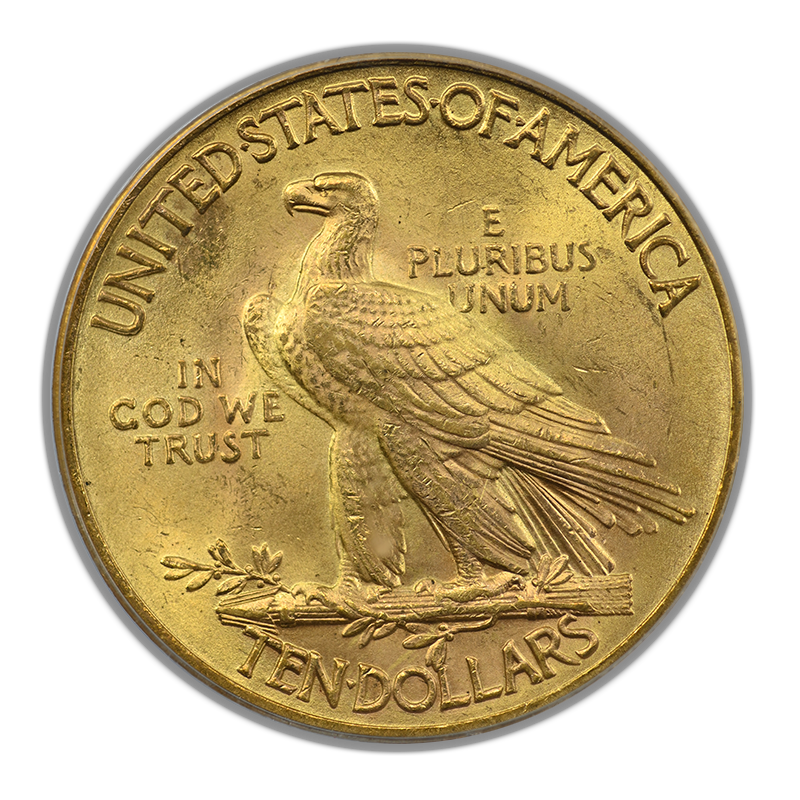 1932 Indian Head Gold Eagle $10 PCGS MS64+ CAC Reverse