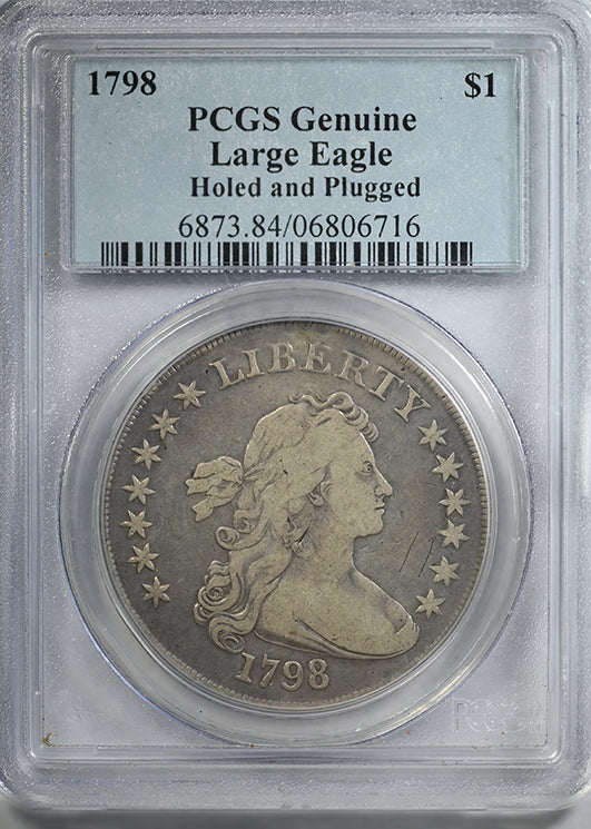1798 Draped Bust Dollar $1 PCGS Genuine - Large Eagle