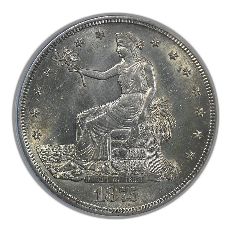 1875-S Trade Dollar T$1 PCGS MS63 Obverse