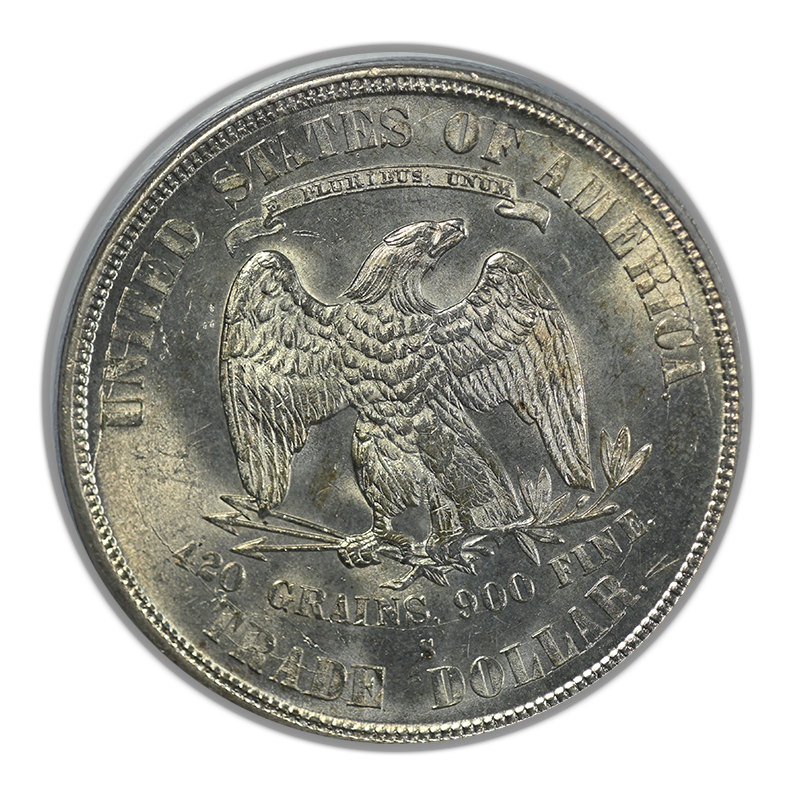 1875-S Trade Dollar T$1 PCGS MS63 Reverse