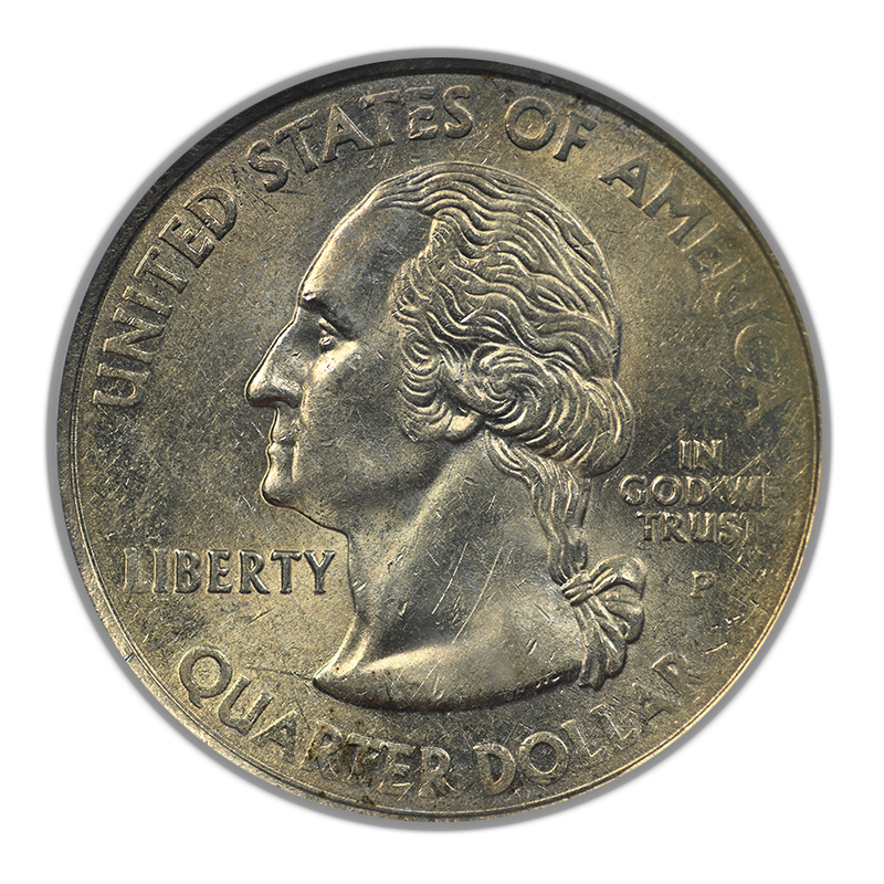 2000-P Washington Maryland State Quarter 25C PCGS AU58 - Reverse Clad Layer Missing