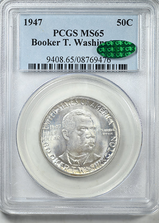 1947 Booker T. Washington Classic Commemorative Half Dollar 50C PCGS MS65 CAC