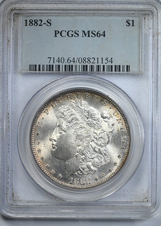1882-S Morgan Dollar $1 PCGS MS64 - REVERSE TONED!