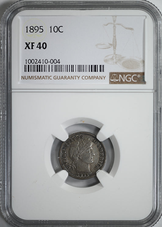 1895 Barber Dime 10C NGC XF40