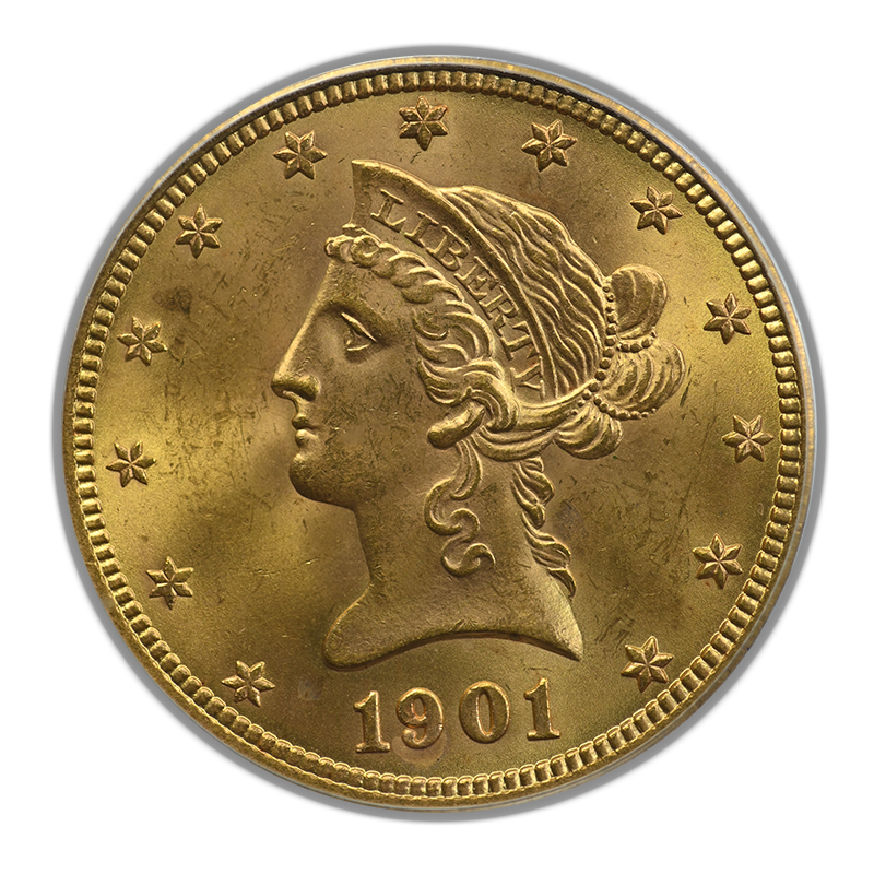 1901 Liberty Head Gold Eagle $10 PCGS MS65 Obverse