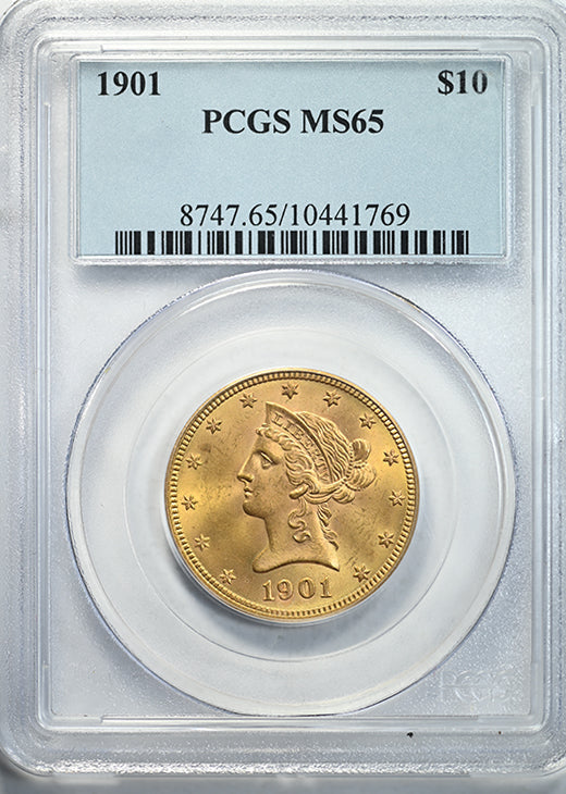 1901 Liberty Head Gold Eagle $10 PCGS MS65 Obverse Slab