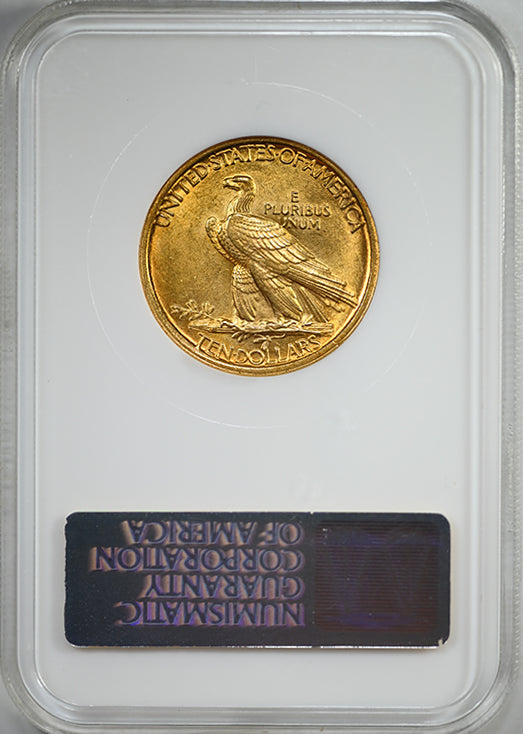 1907 Indian Head Gold Eagle $10 NGC Fatty MS62 - No Motto