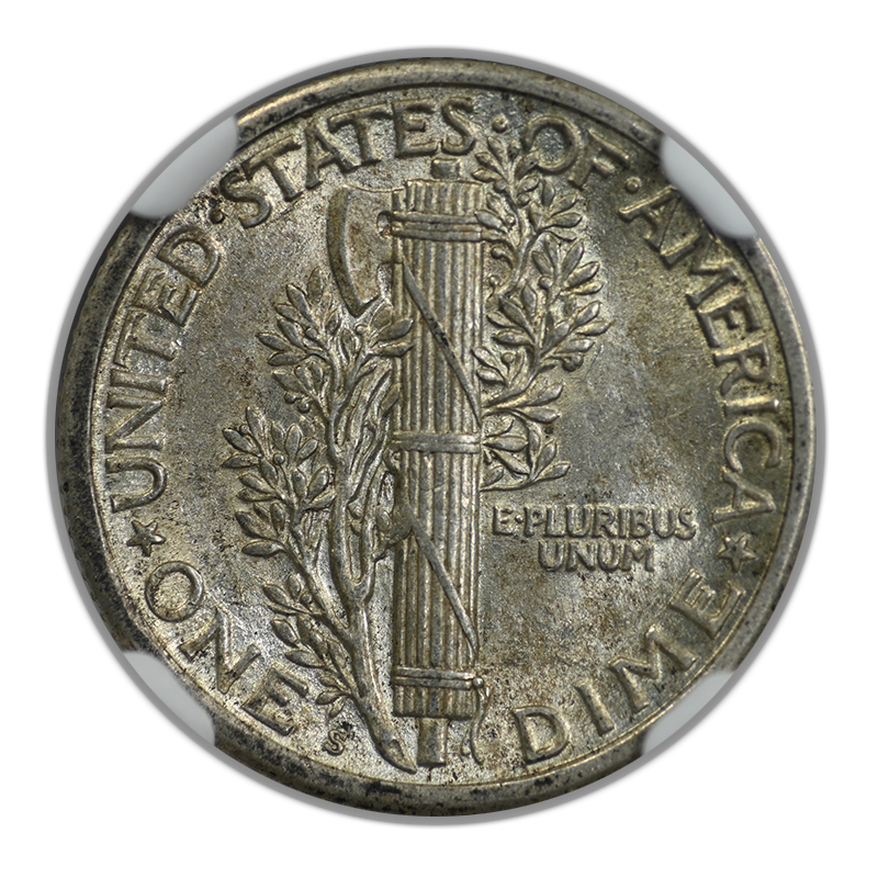 1923-S Mercury Dime 10C NGC AU58