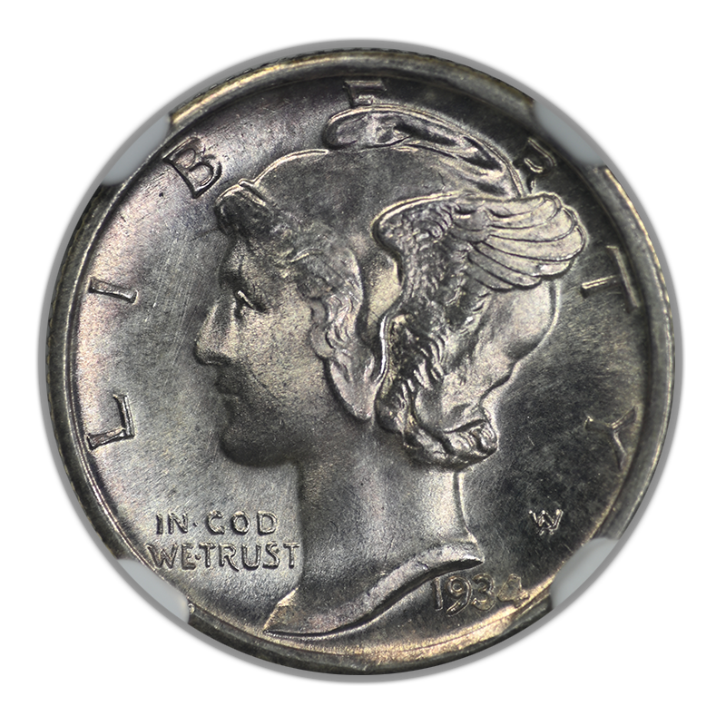 1934-D Mercury Dime 10C NGC MS65