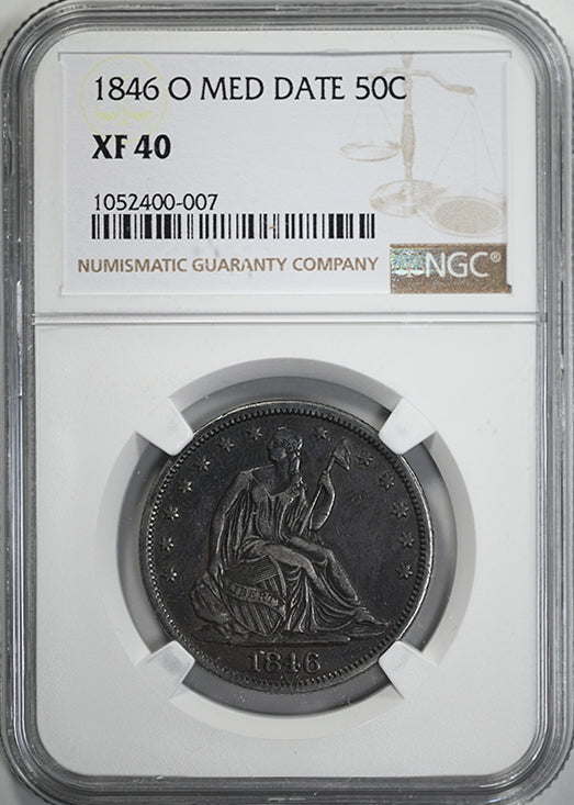 1846-O Liberty Seated Half Dollar 50C NGC XF40 - Medium Date