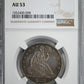 1876 Liberty Seated Half Dollar 50C NGC AU53