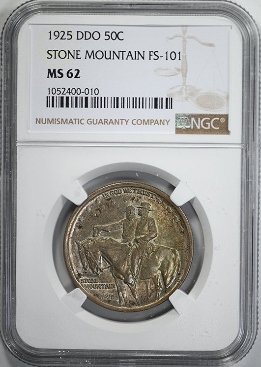 1925 Double Die Obverse Stone Mountain Classic Commemorative Half Dollar 50C NGC MS62 FS-101 DDO