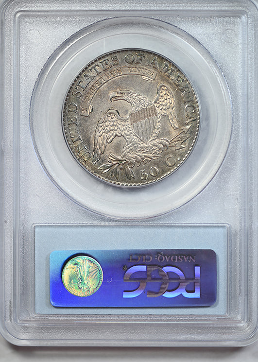 1823 Capped Bust Half Dollar 50C PCGS AU55 - REVERSE TONED!