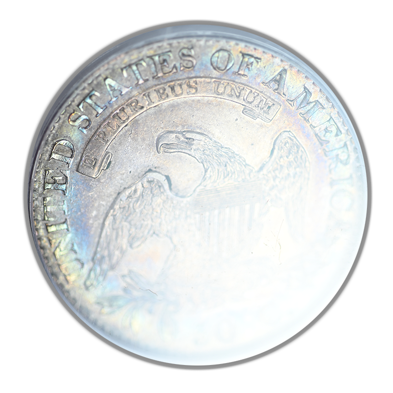 1823 Capped Bust Half Dollar 50C PCGS AU55 - REVERSE TONED!
