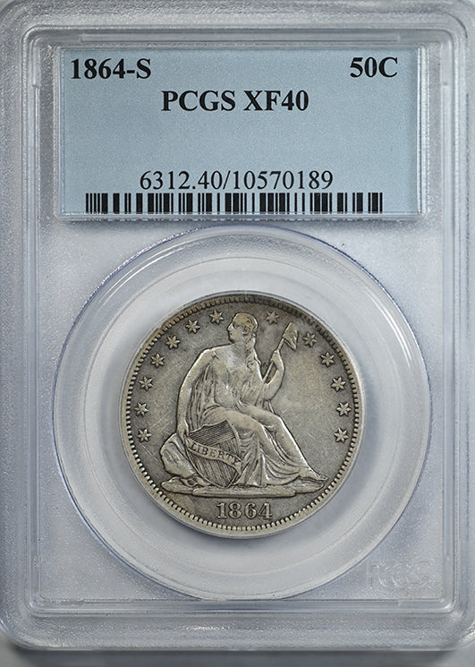 1864-S Liberty Seated Half Dollar 50C PCGS XF40