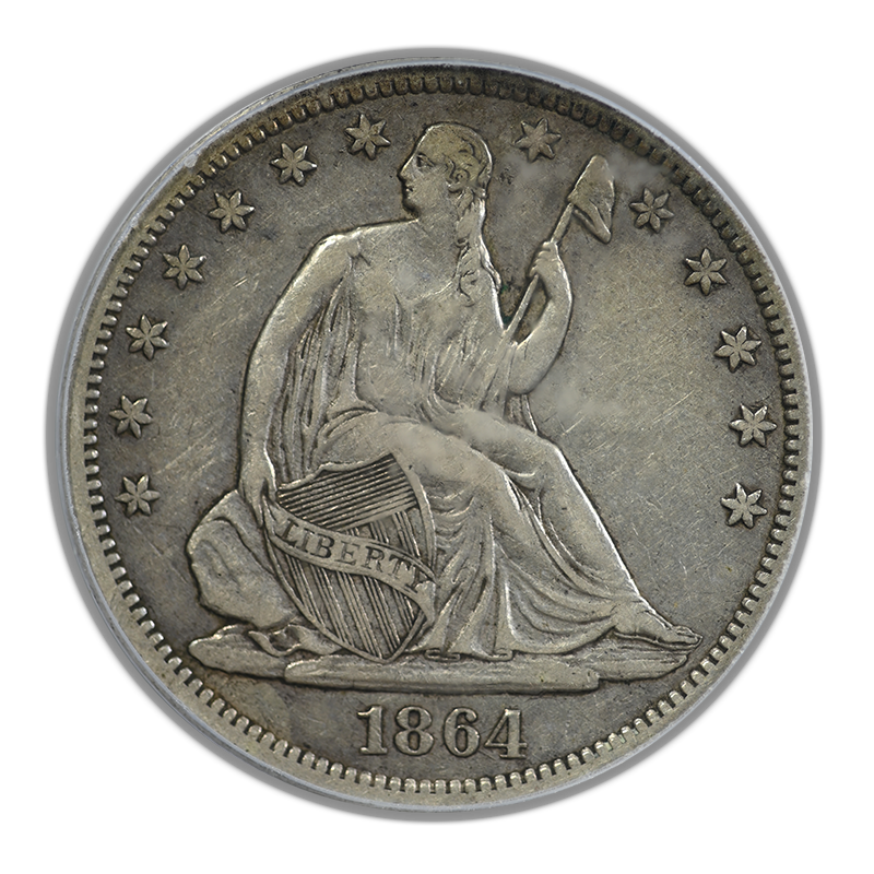 1864-S Liberty Seated Half Dollar 50C PCGS XF40