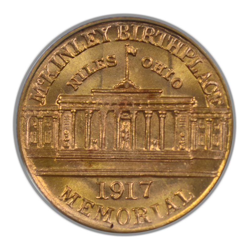 1917 McKinley Classic Commemorative Gold Dollar G$1 PCGS MS65 CAC Reverse