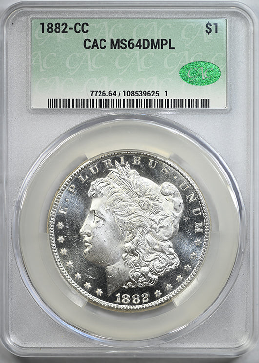 1882-CC Morgan Dollar $1 CAC MS64DMPL - Deep Mirror Prooflike