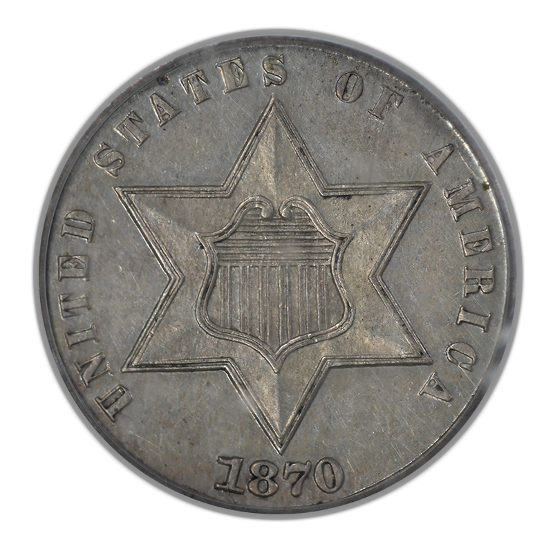 1870 Proof Three Cent Silver Piece 3CS PCGS PR63