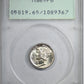 1939-D Mercury Dime 10C PCGS Rattler MS65FB - Full Bands - 108 Serial Number