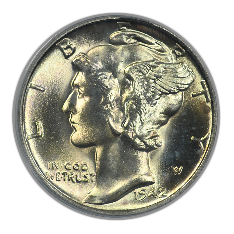 1942-S Mercury Dime 10C PCGS MS65FB - Full Bands