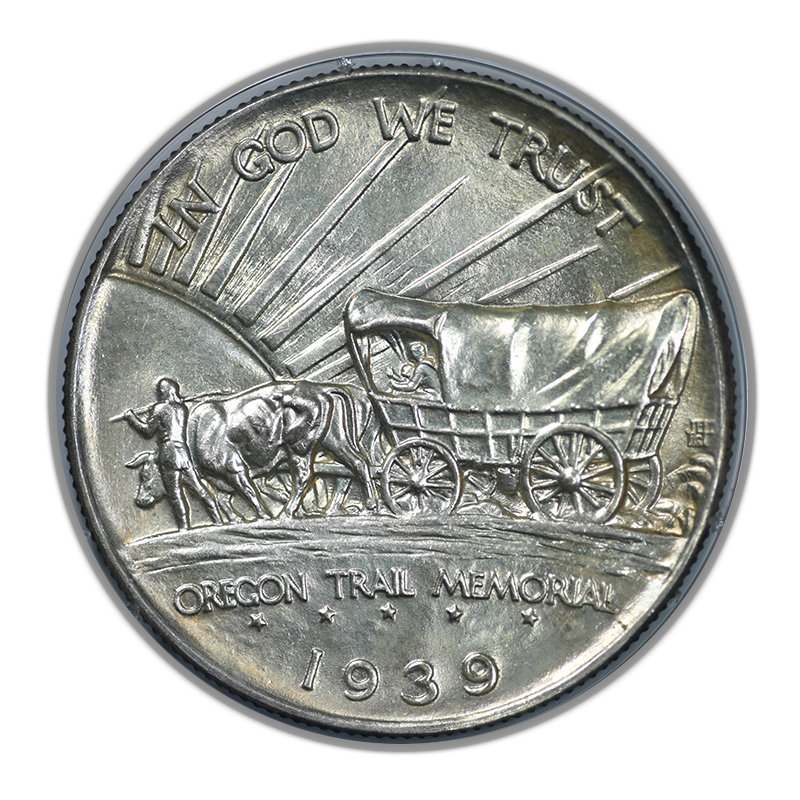 1939-D Oregon Trail Classic Commemorative Half Dollar 50C PCGS Rattler MS65 CAC - "109" Cert Number