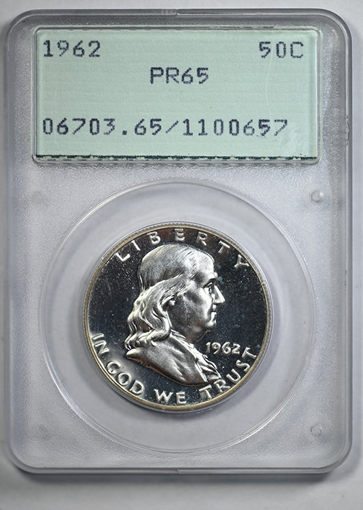 1962 Proof Franklin Half Dollar 50C PCGS Rattler PR65