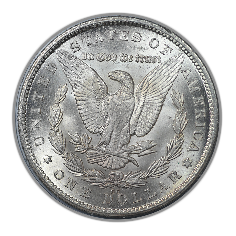 1880-CC Morgan Dollar $1 PCGS Rattler MS63 CAC