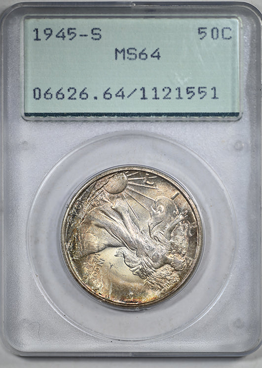 1945-S Walking Liberty Half Dollar 50C PCGS Rattler MS64
