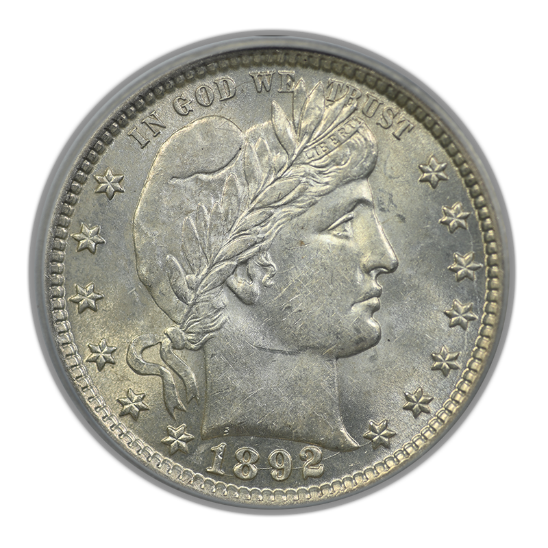 1892 Barber Quarter 25C ICG MS61
