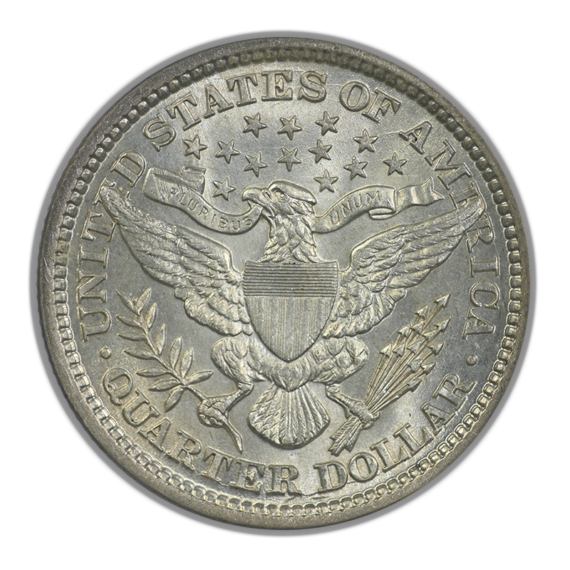 1892 Barber Quarter 25C ICG MS61