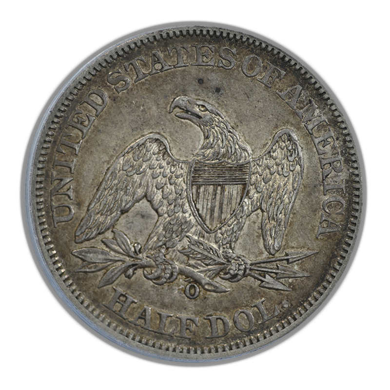 1855-O Liberty Seated Half Dollar 50C PCGS XF45 CAC - Arrows