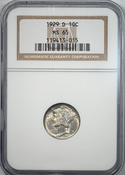 1929-D Mercury Dime 10C NGC MS65