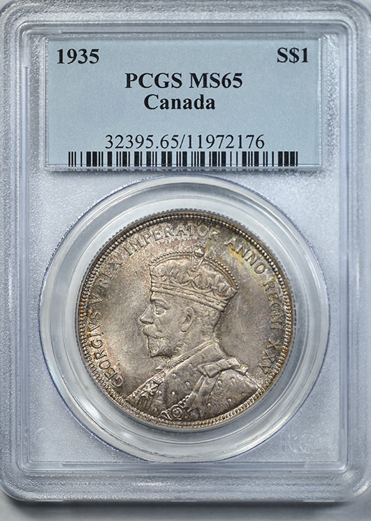 1935 Canada Silver Dollar $1 PCGS MS65