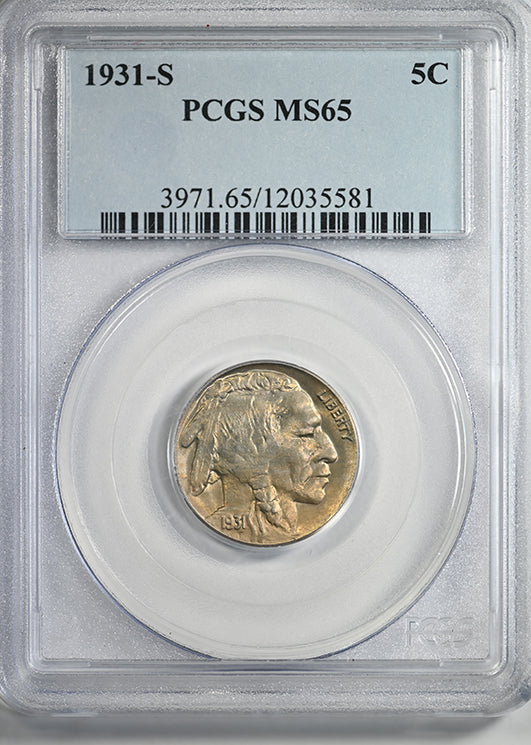 1931-S Buffalo Nickel 5C PCGS MS65