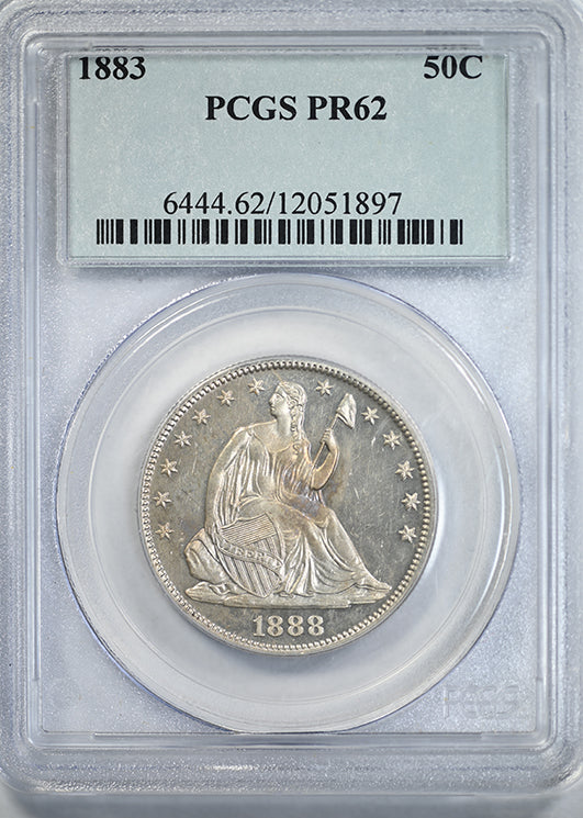 1888 Proof Liberty Seated Half Dollar 50C PCGS PR62