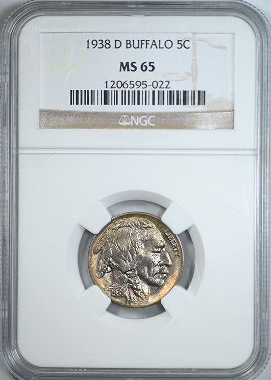 1938-D Buffalo Nickel 5C NGC MS65 - TONED!