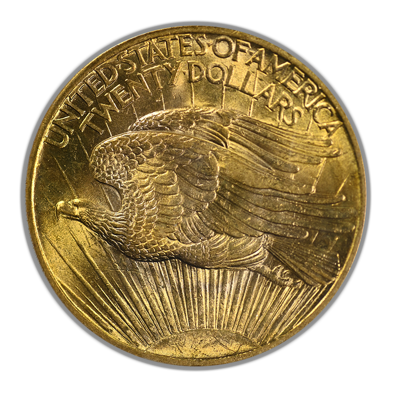 1907 Saint Gaudens Gold Double Eagle $20 PCGS MS63 Reverse