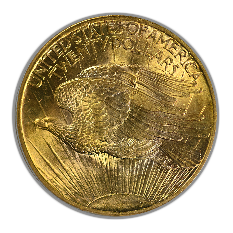 1907 Saint Gaudens Gold Double Eagle $20 PCGS MS63 Reverse